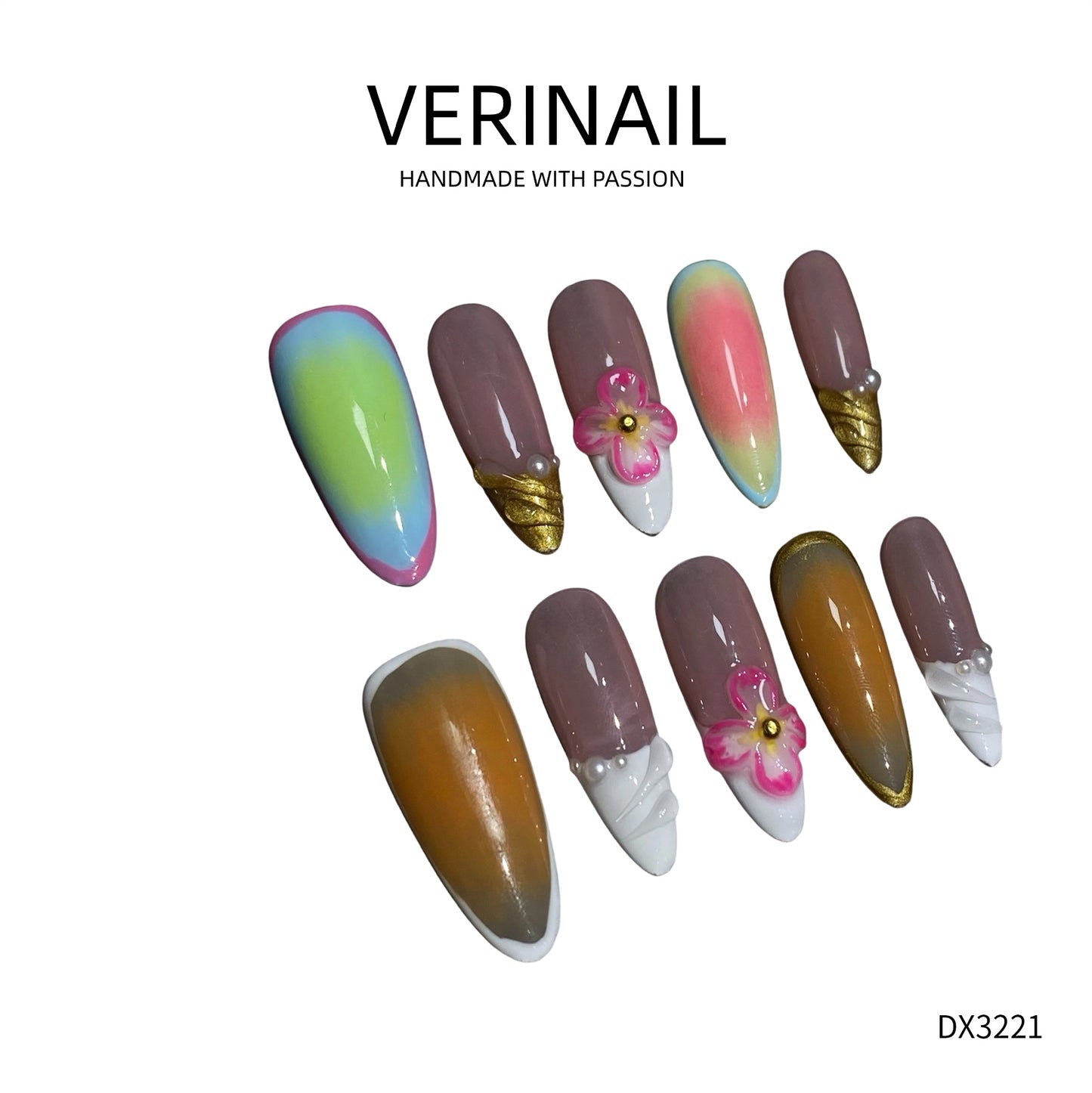 Press On Nails Almond-Medium-AM04