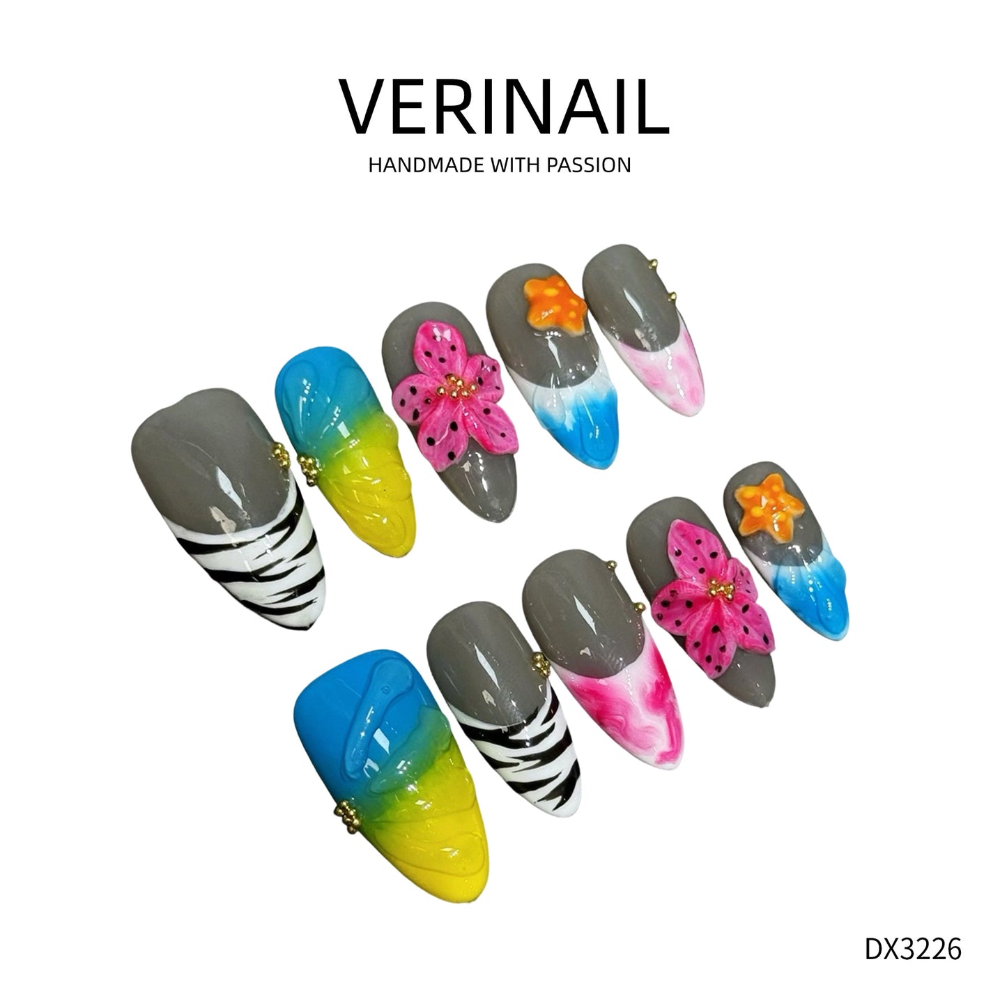 Press On Nails Almond-Medium-AM04