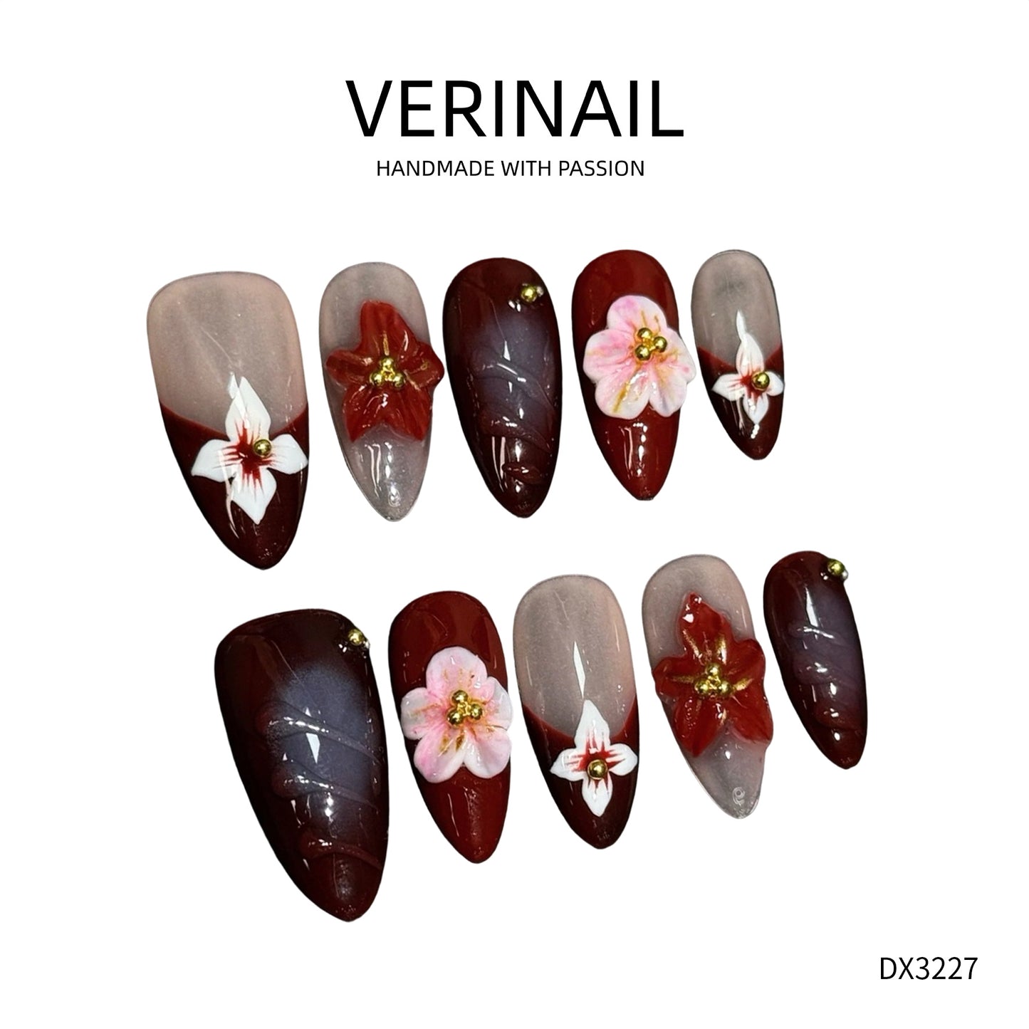 Press On Nails Color Red RD04