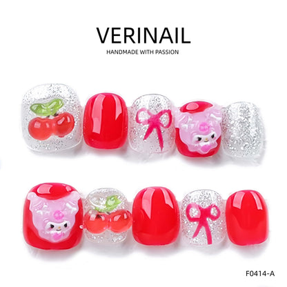 Press On Nails Color Red RD03