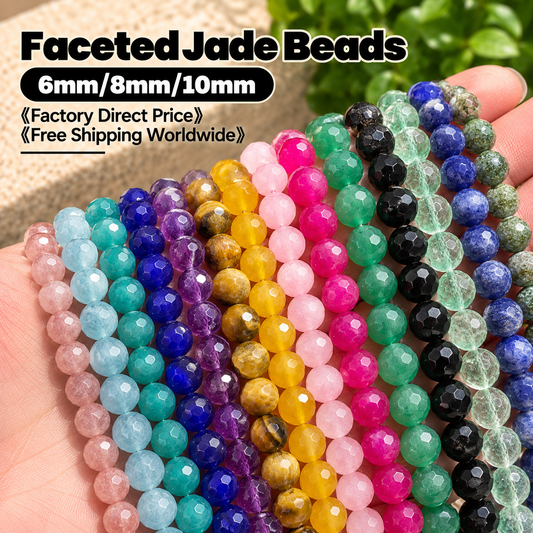 Color Jade Beads Faceted Round Beads 6mm/8mm/10mm