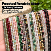Faceted Rondelle Beads 2x3mm 3x4mm Gemstone/Quartz/Jasper/Agate