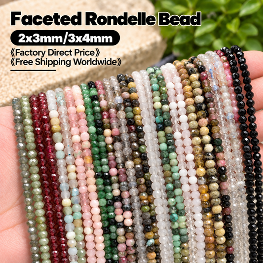 Faceted Rondelle Beads 2x3mm 3x4mm Gemstone/Quartz/Jasper/Agate