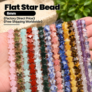 Flat Star Beads 6mm Quartz/Jasper/Agate/Crystal