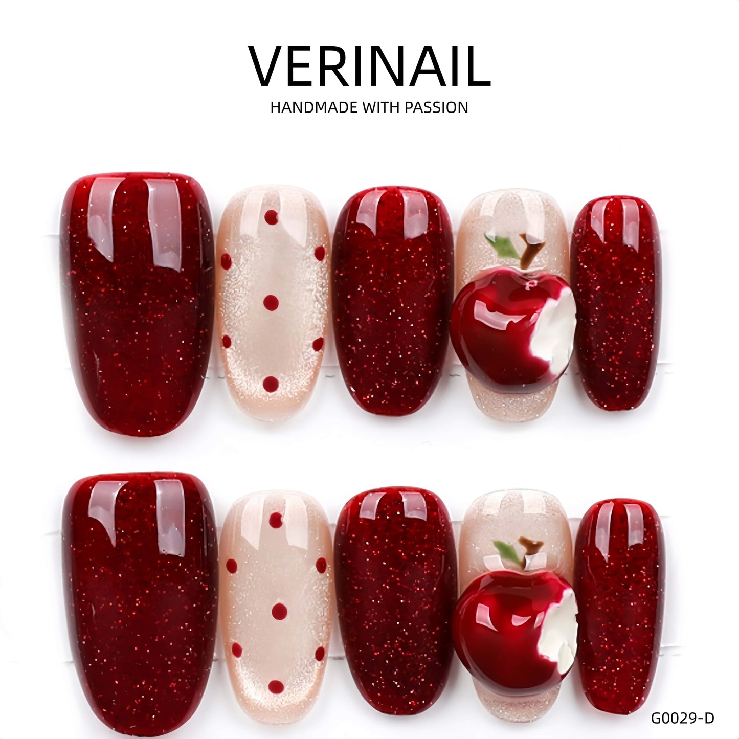 Press On Nails Color Red RD03
