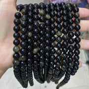 Gold Obsidian Jasper Round Smooth Beads 4mm 6mm 8mm 10mm
