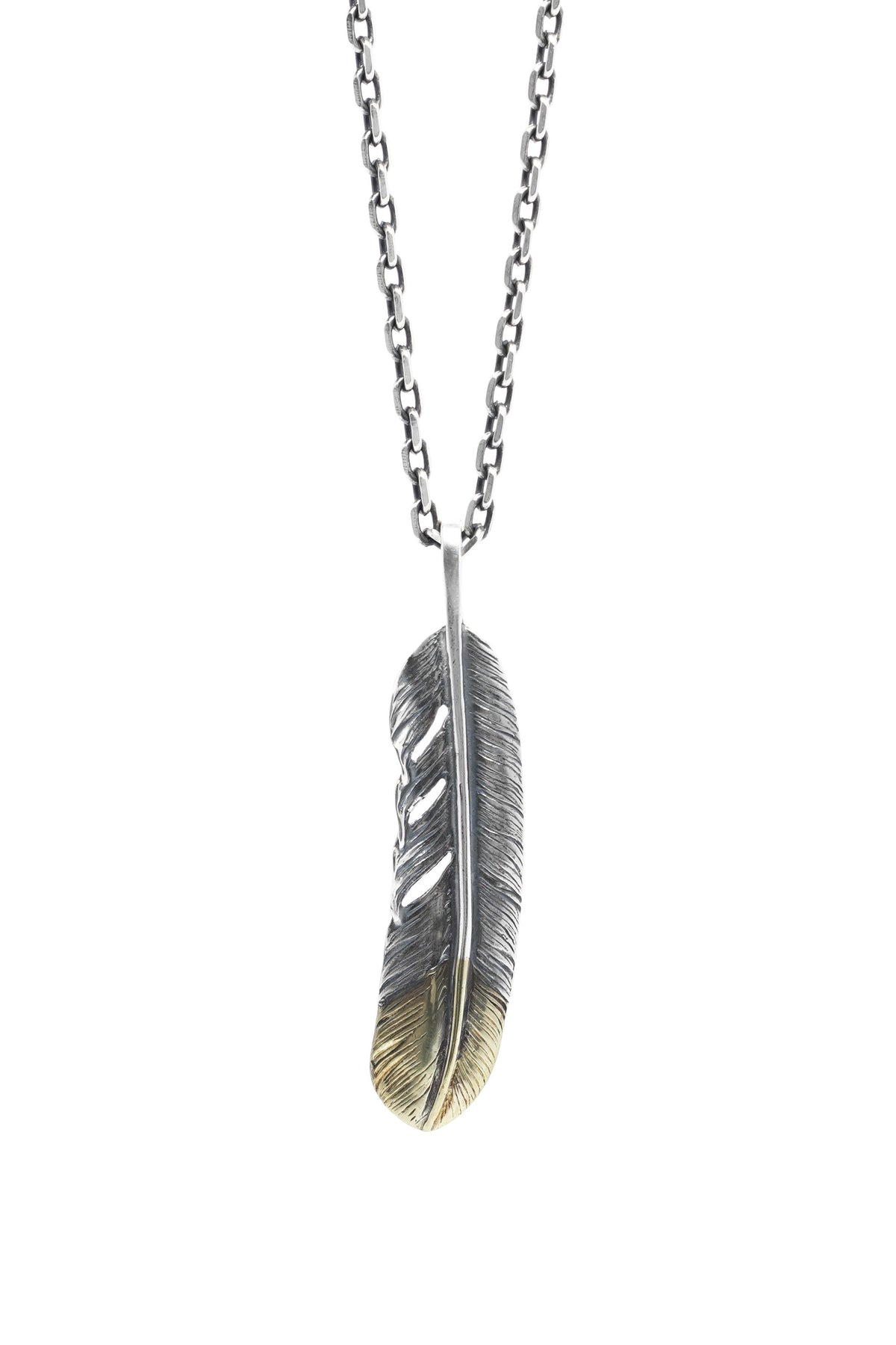 Right Feather Retro 925 Silver Pendant Japan Takahashi Goro with Brass