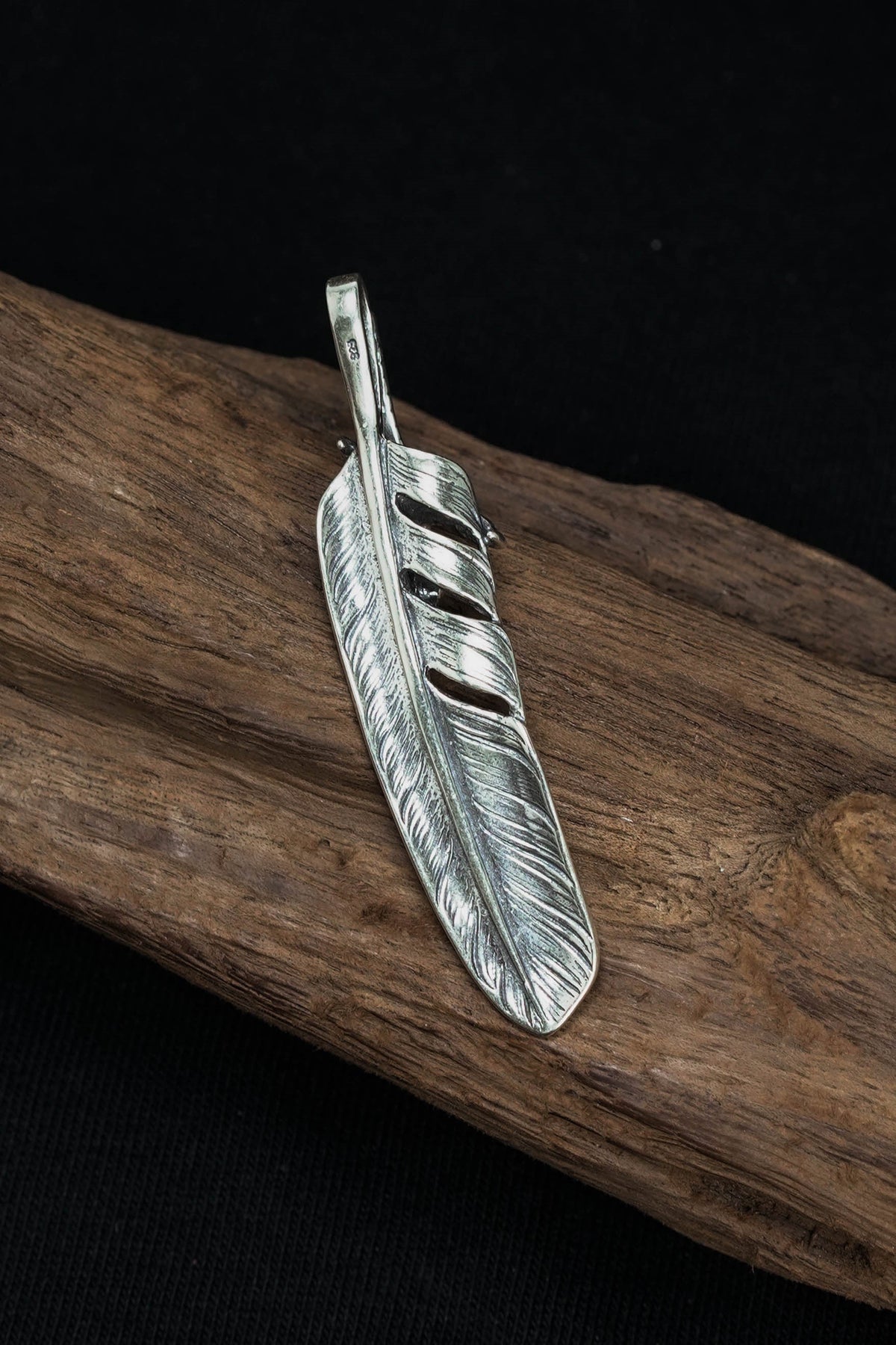 Right Eagle Claw Feather Retro 925 Silver Leaf Goro Takahashi Pendant