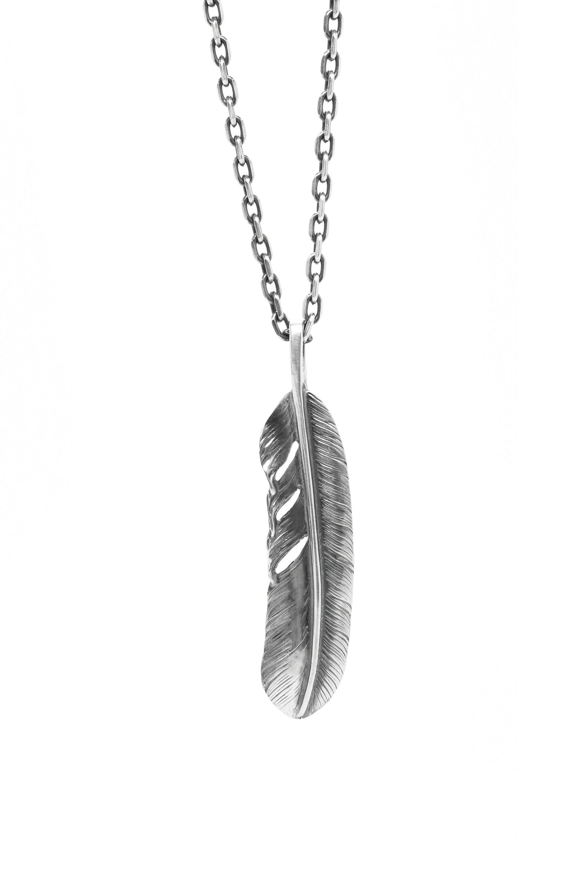 Right Feather Simple Leaf Retro 925 Silver Goro Takahashi Pendant