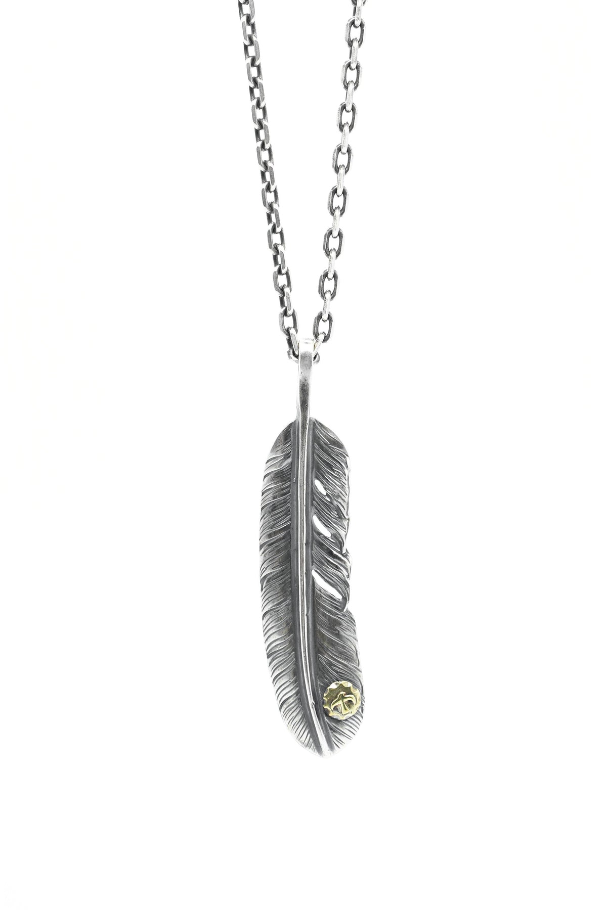 Left Feather Simple Leaf Retro 925 Silver Goro Takahashi Pendant
