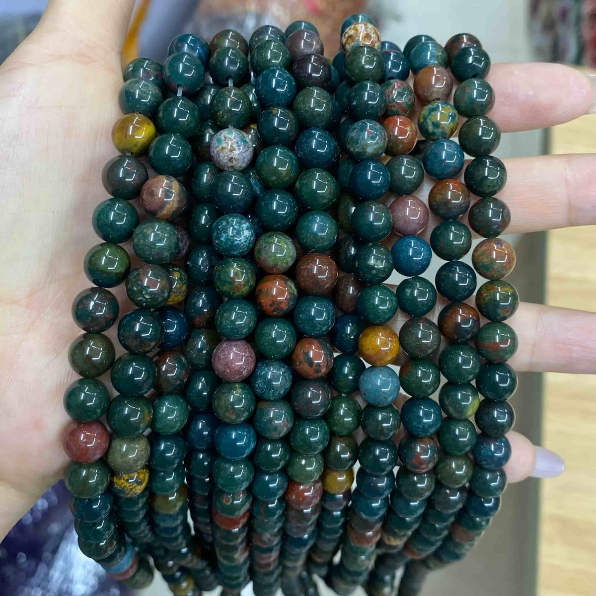 Round Smooth Beads Crystal/Quartz/Jasper/Agate 4mm 6mm 8mm 10mm