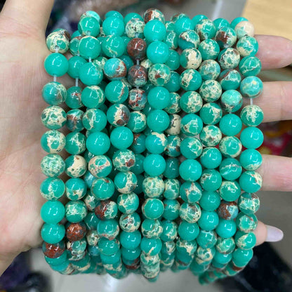 Round Smooth Beads Crystal/Quartz/Jasper/Agate 4mm 6mm 8mm 10mm