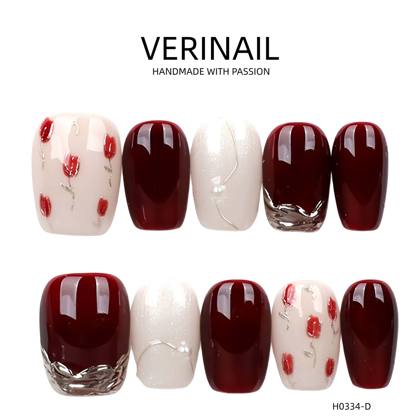 Press On Nails Color Red RD02
