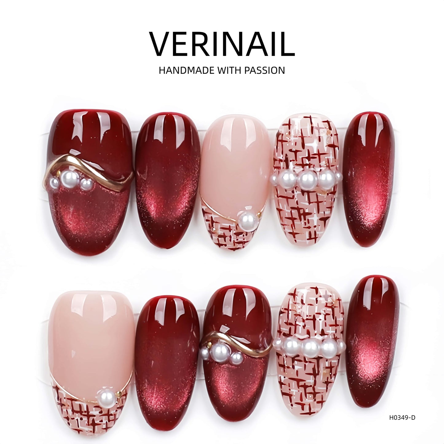 Press On Nails Color Red RD02