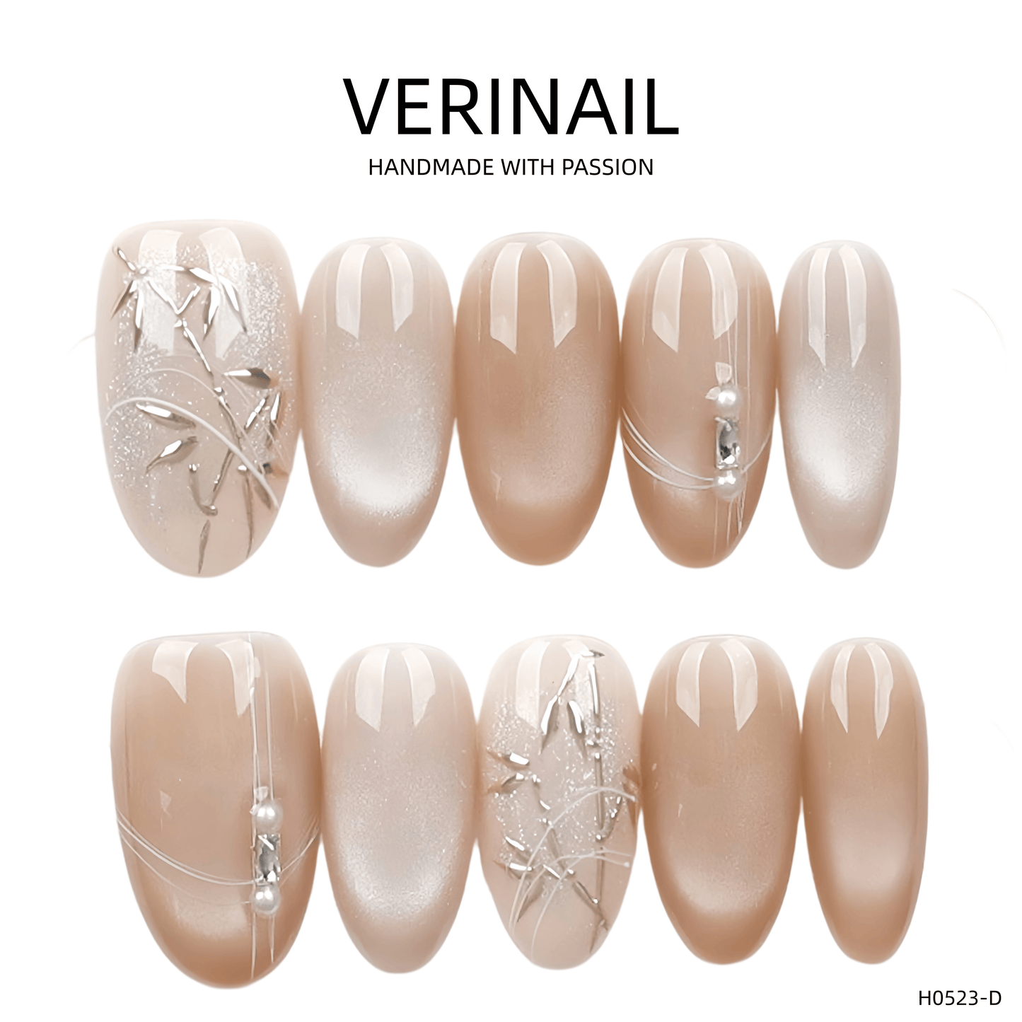 Press On Nails Color Silver SL02