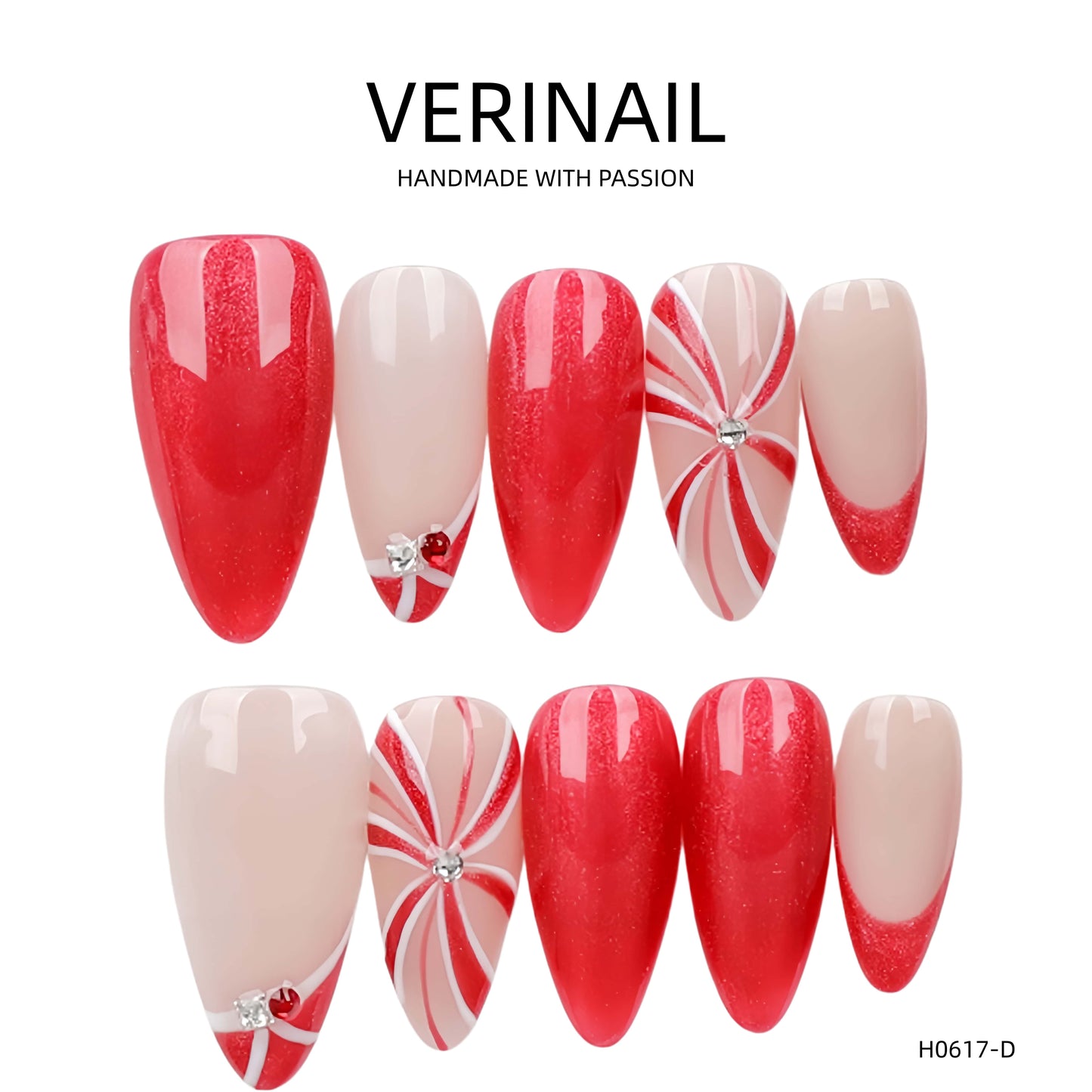 Press On Nails Color Red RD07