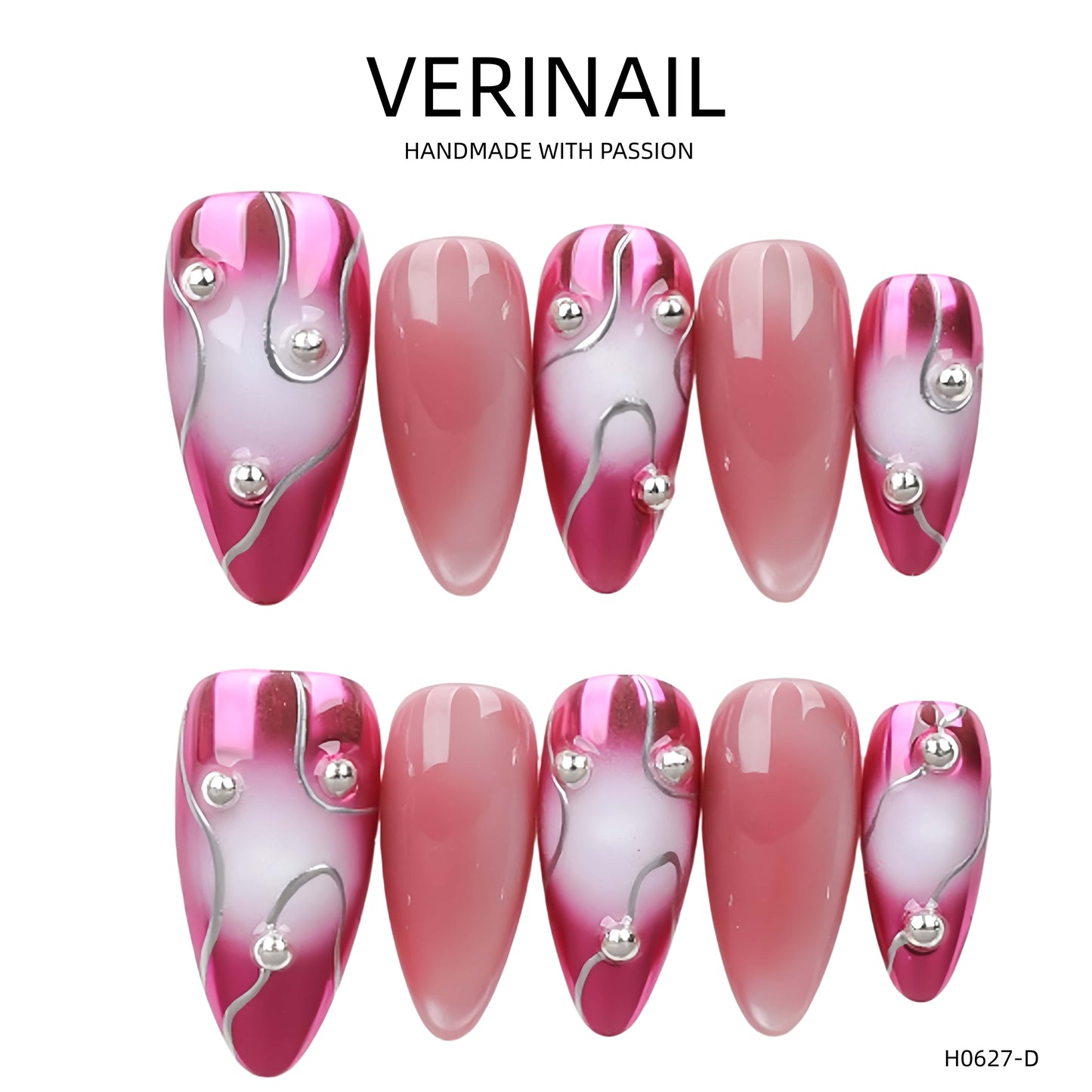 Press On Nails Color Red RD04