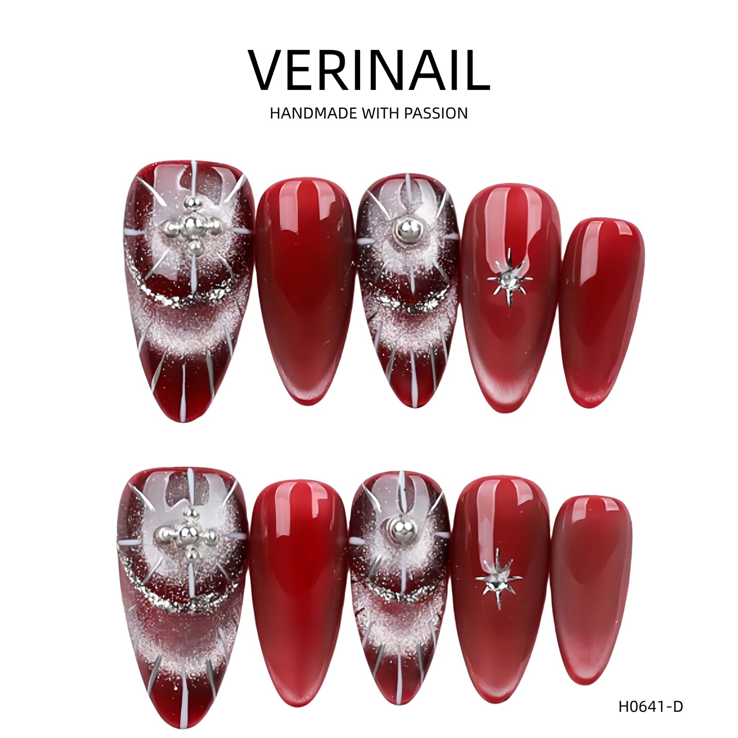 Press On Nails Color Red RD02
