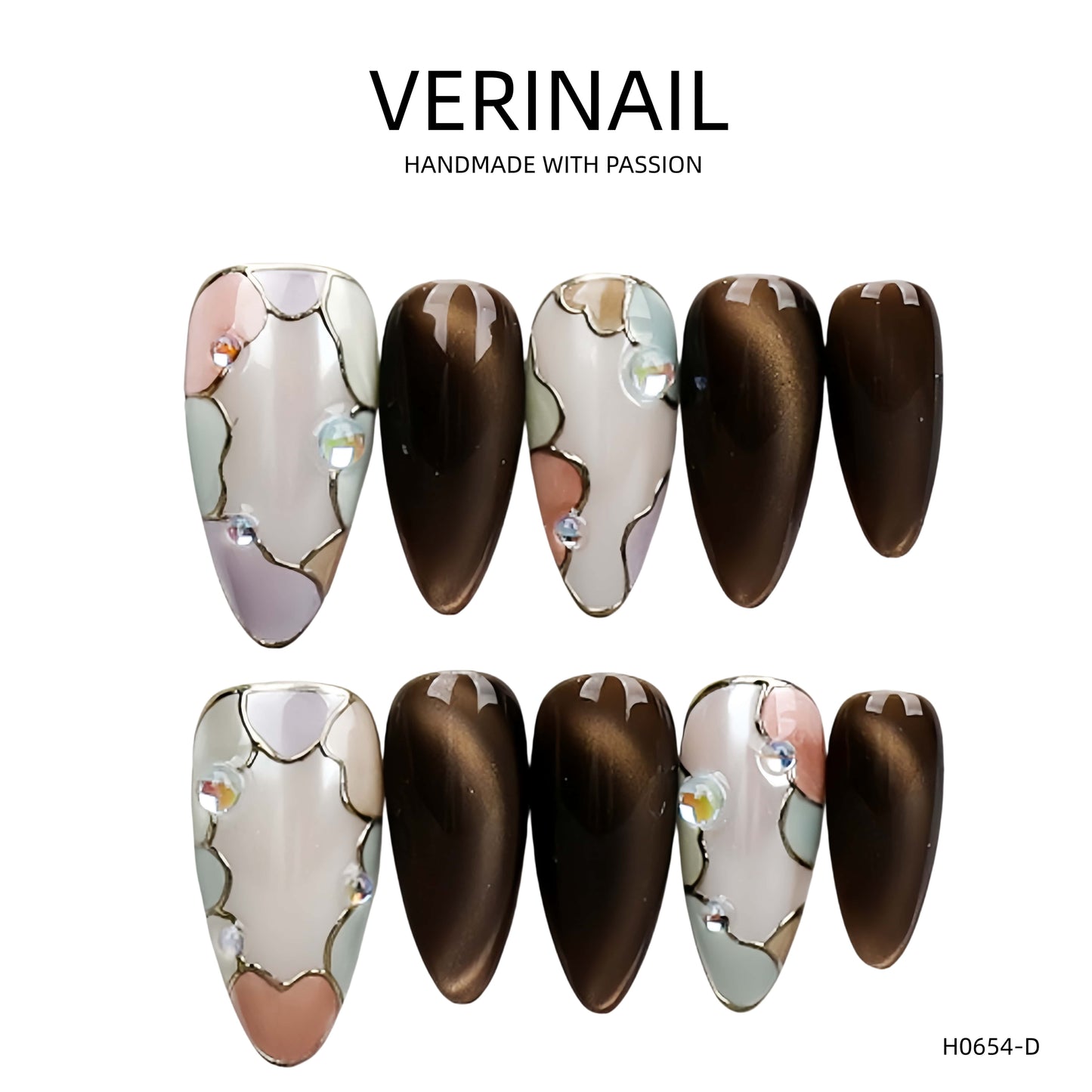Press On Nails Almond-Medium-AM07