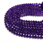 Faceted Round Piezoelectric Amethyst Beads