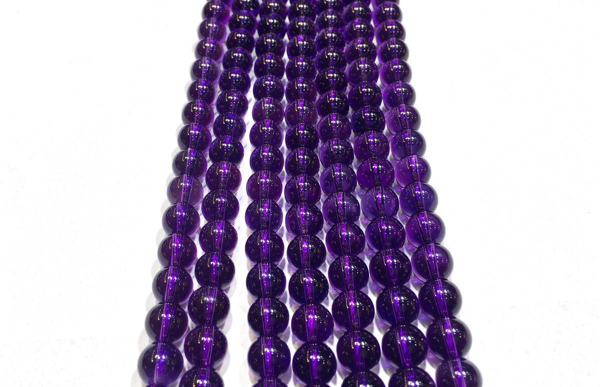 Round Piezoelectric Amethyst Beads