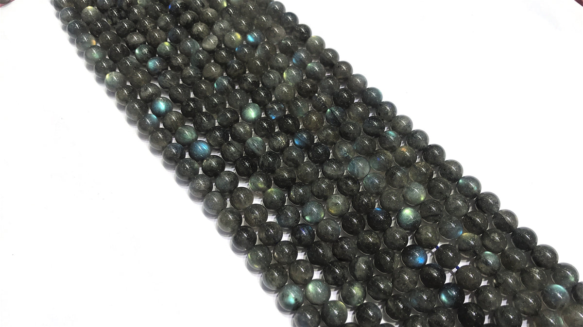 Black Labradorite Round Beads