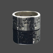 Zig Zag Star Stamp Ring 925 Sterling Silver Jewelry