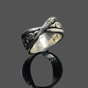 Vintage 925 Sterling Silver Ring Hip Hop Rock Biker Jewelry Ring