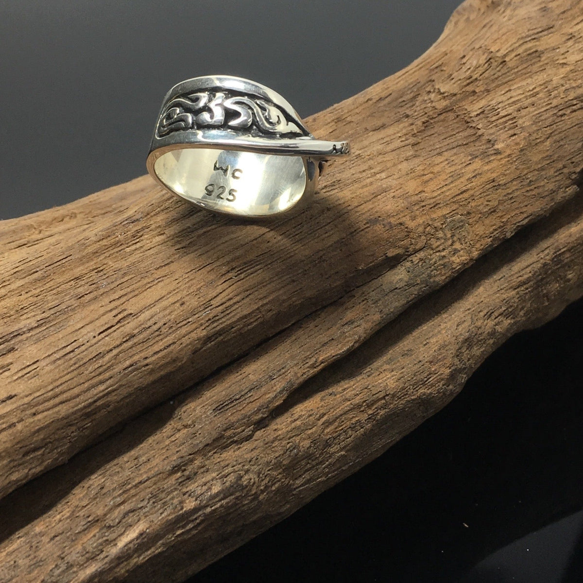 Vintage 925 Sterling Silver Ring Hip Hop Rock Biker Jewelry Ring