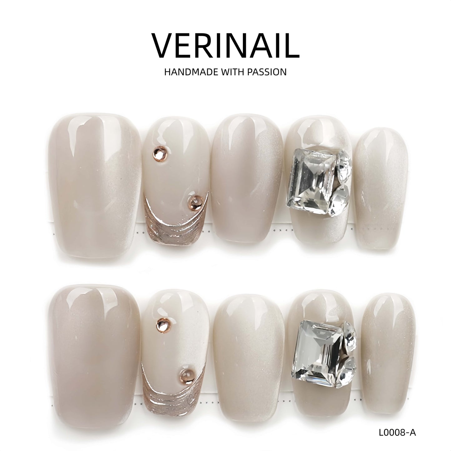 Press On Nails Color Silver SL01