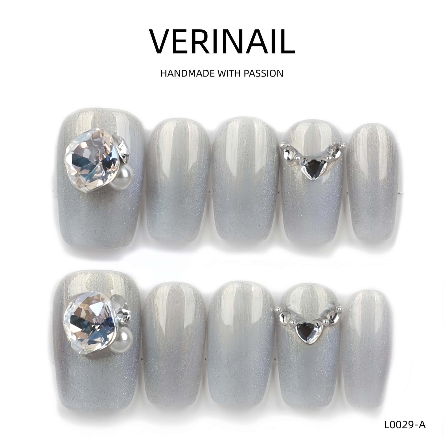 Press On Nails Color Silver SL03