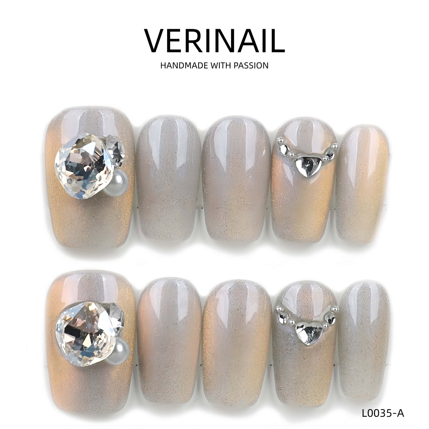 Press On Nails Color Silver SL04