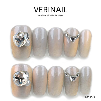 Press On Nails Color Silver SL04
