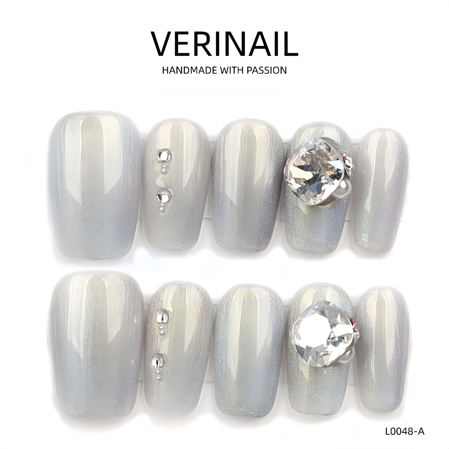 Press On Nails Color Silver SL04