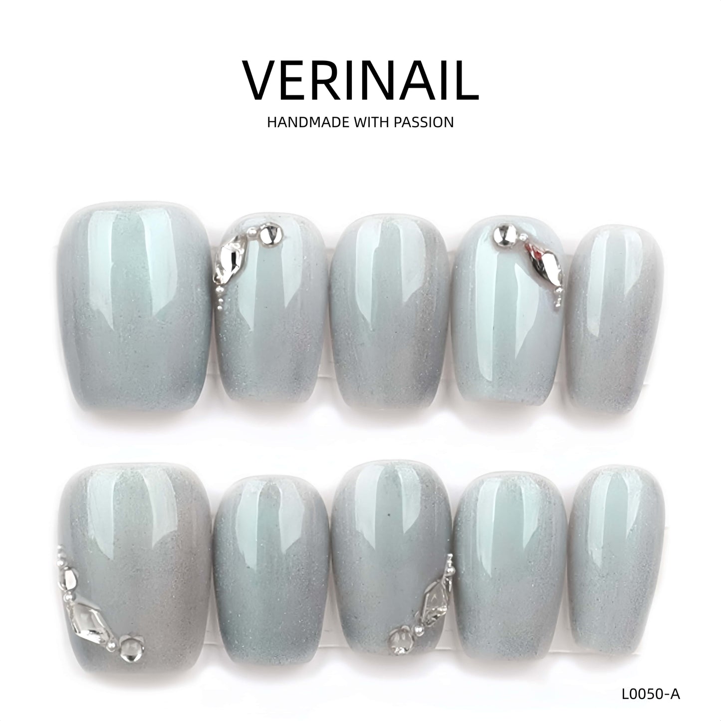 Press On Nails Color Silver SL02