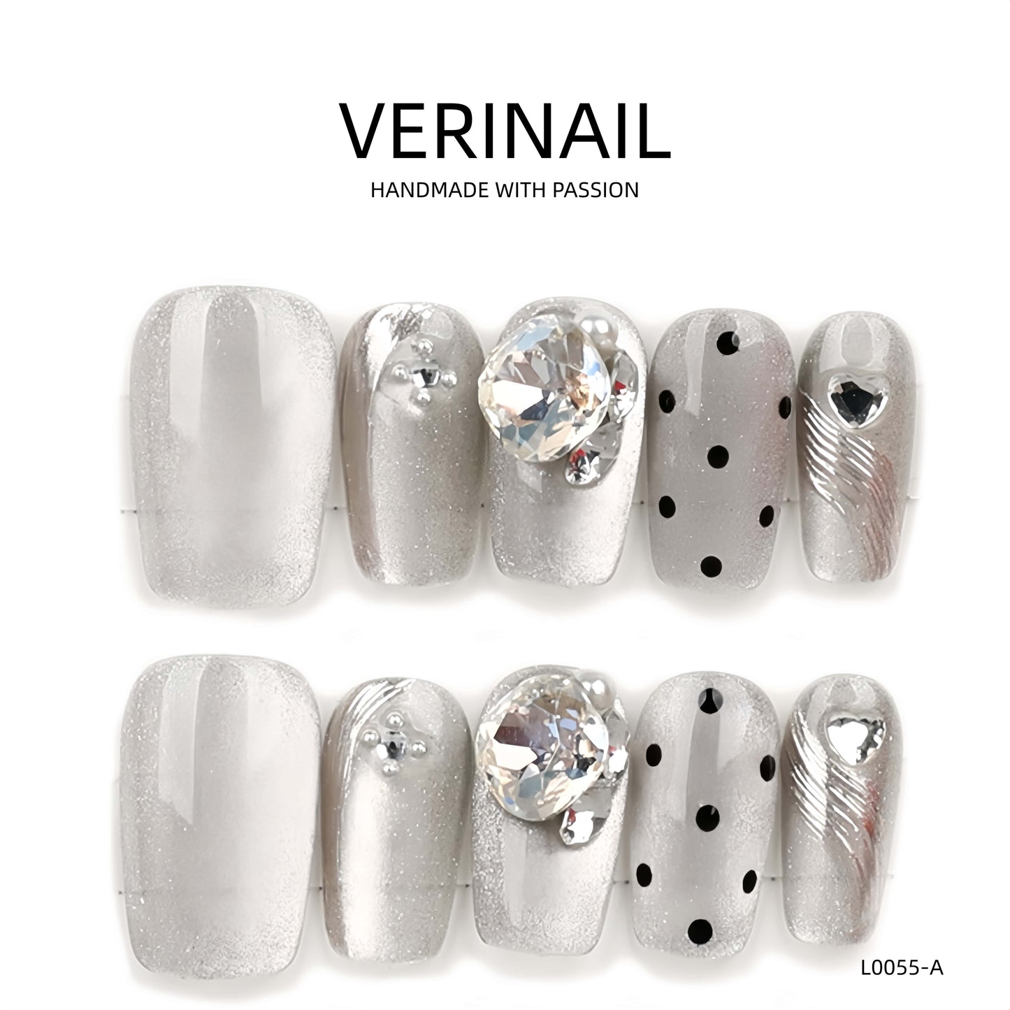 Press On Nails Color Silver SL04