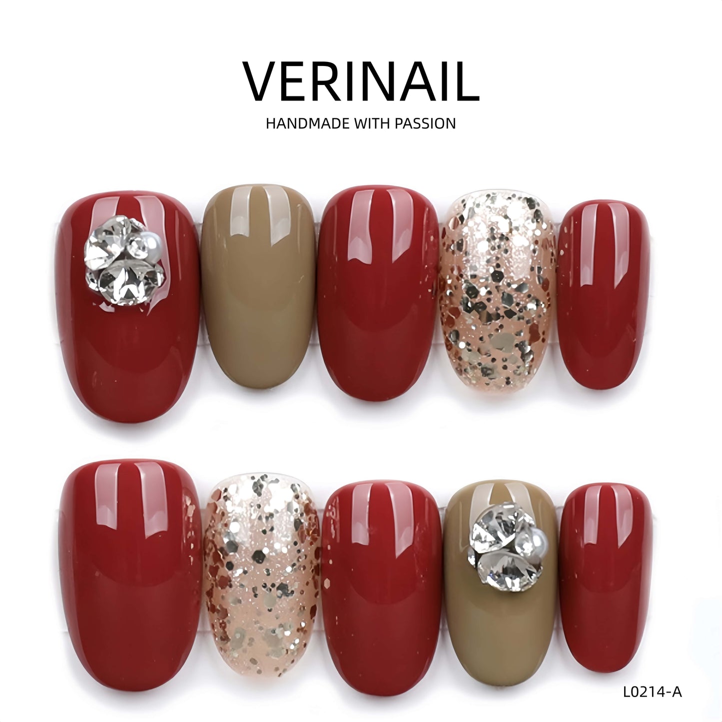 Press On Nails Color Red RD07
