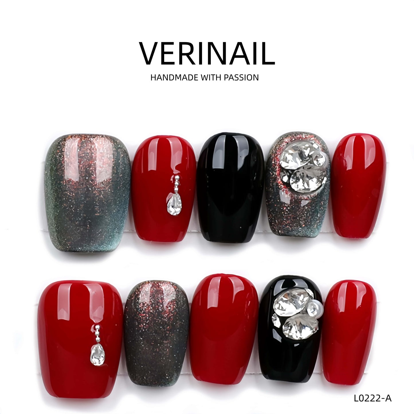 Press On Nails Color Red RD05
