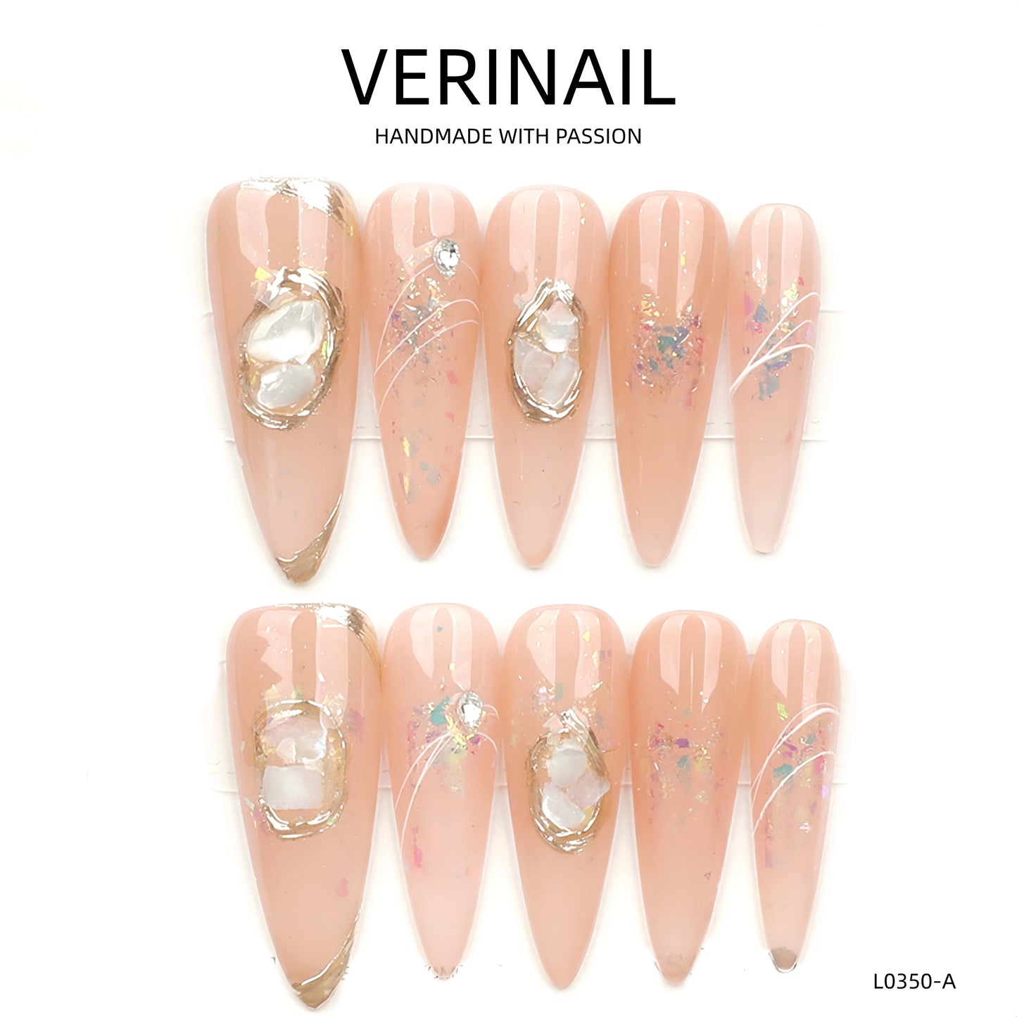 Press On Nails Almond-Long-AL04