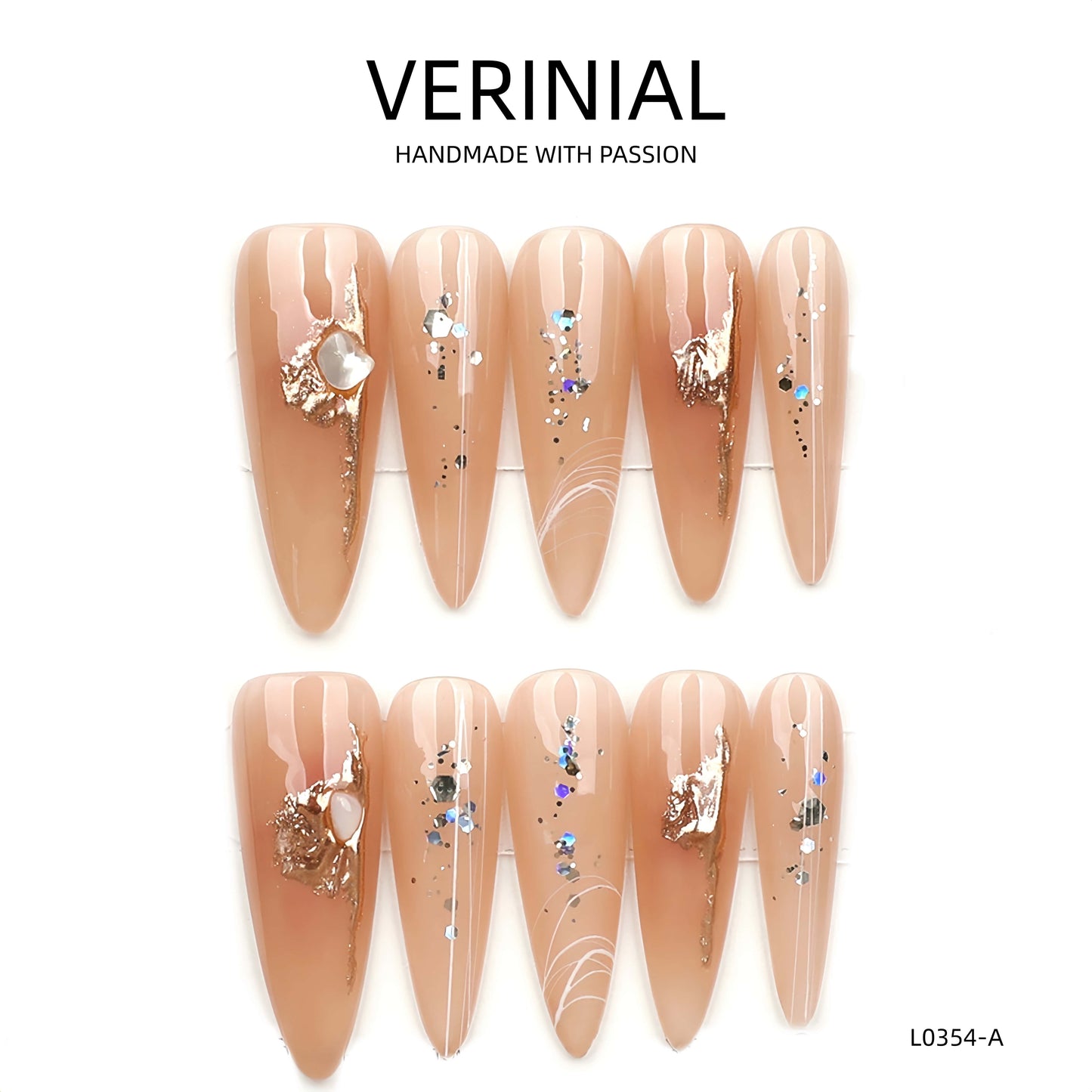 Press On Nails Almond-Long-AL04