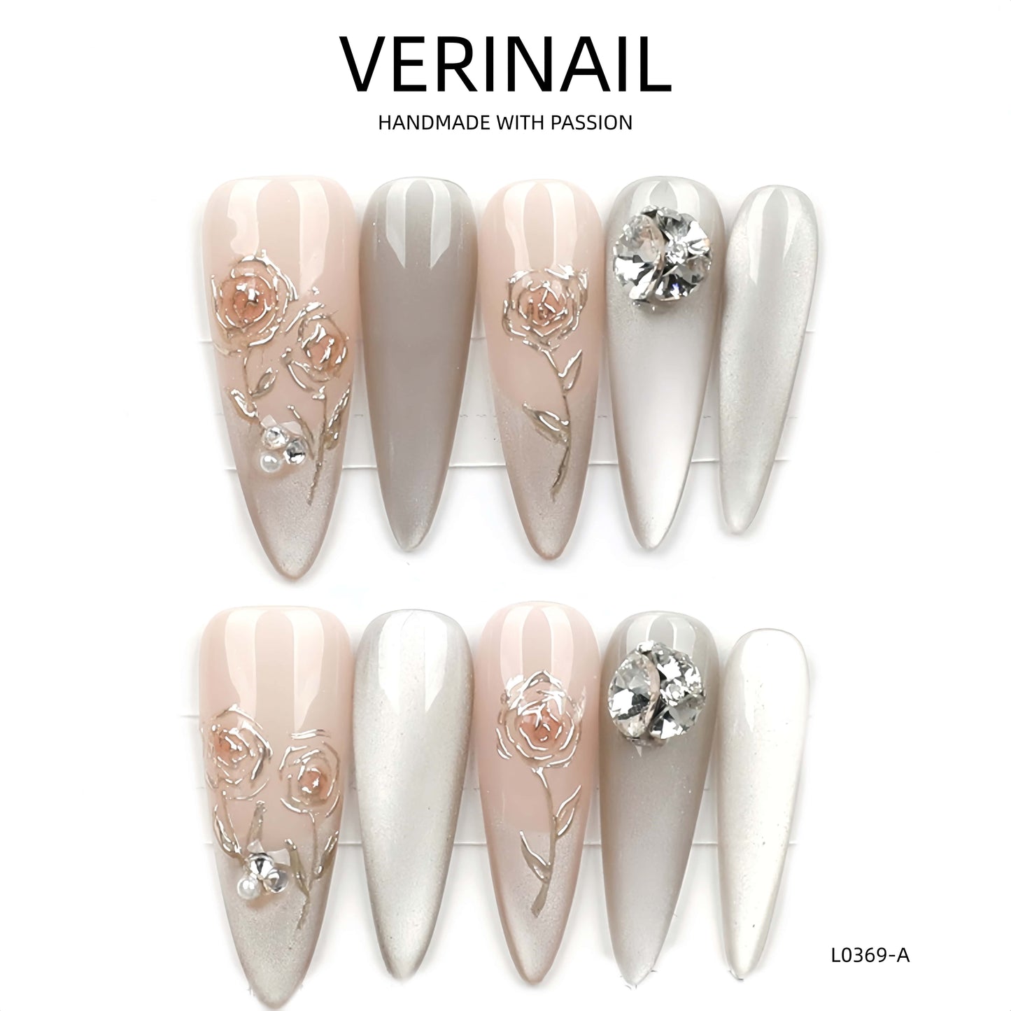 Press On Nails Almond-Long-AL04