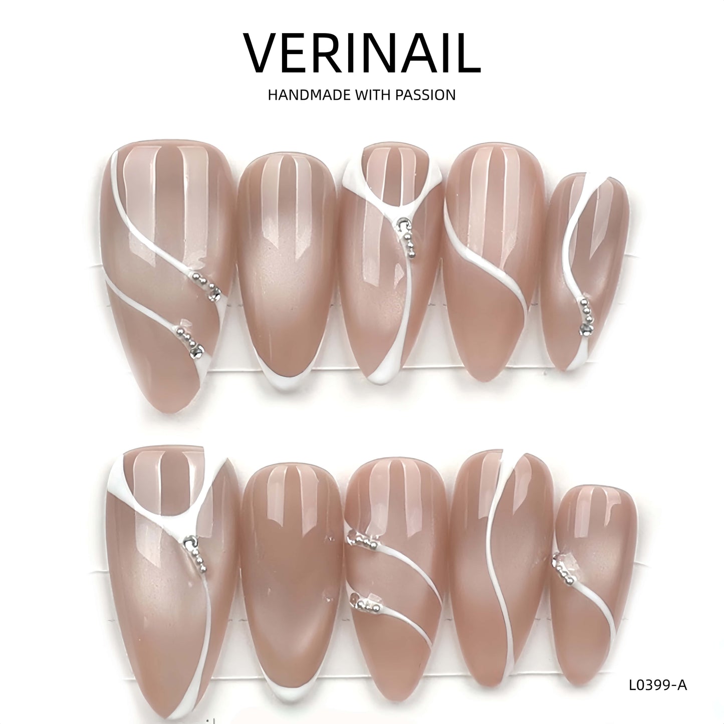 Press On Nails Almond-Medium-AM08