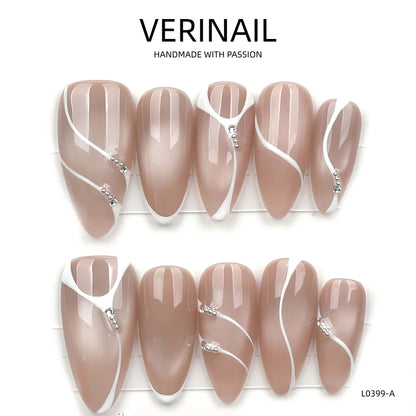 Press On Nails Almond-Medium-AM08