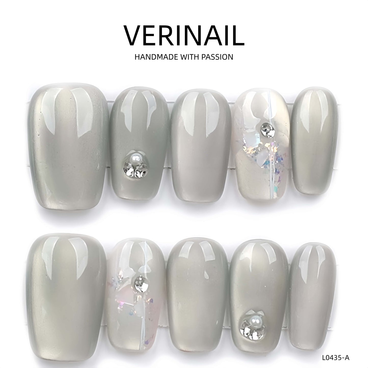 Press On Nails Color Silver SL01