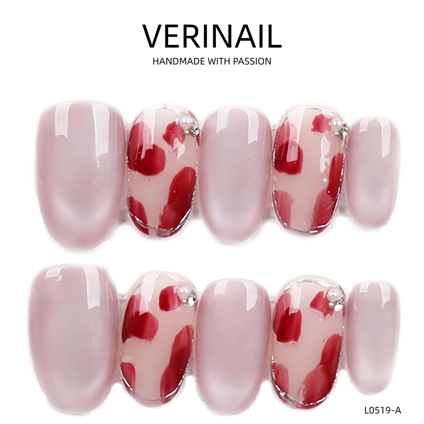 Press On Nails Color Red RD03