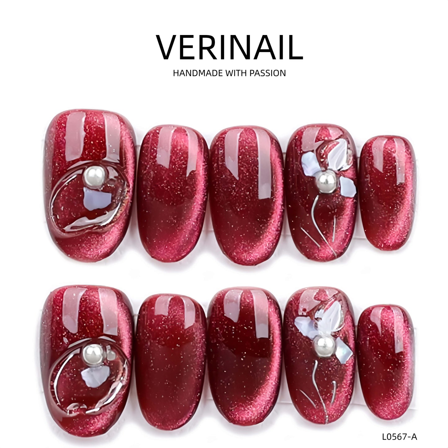 Press On Nails Color Red RD07