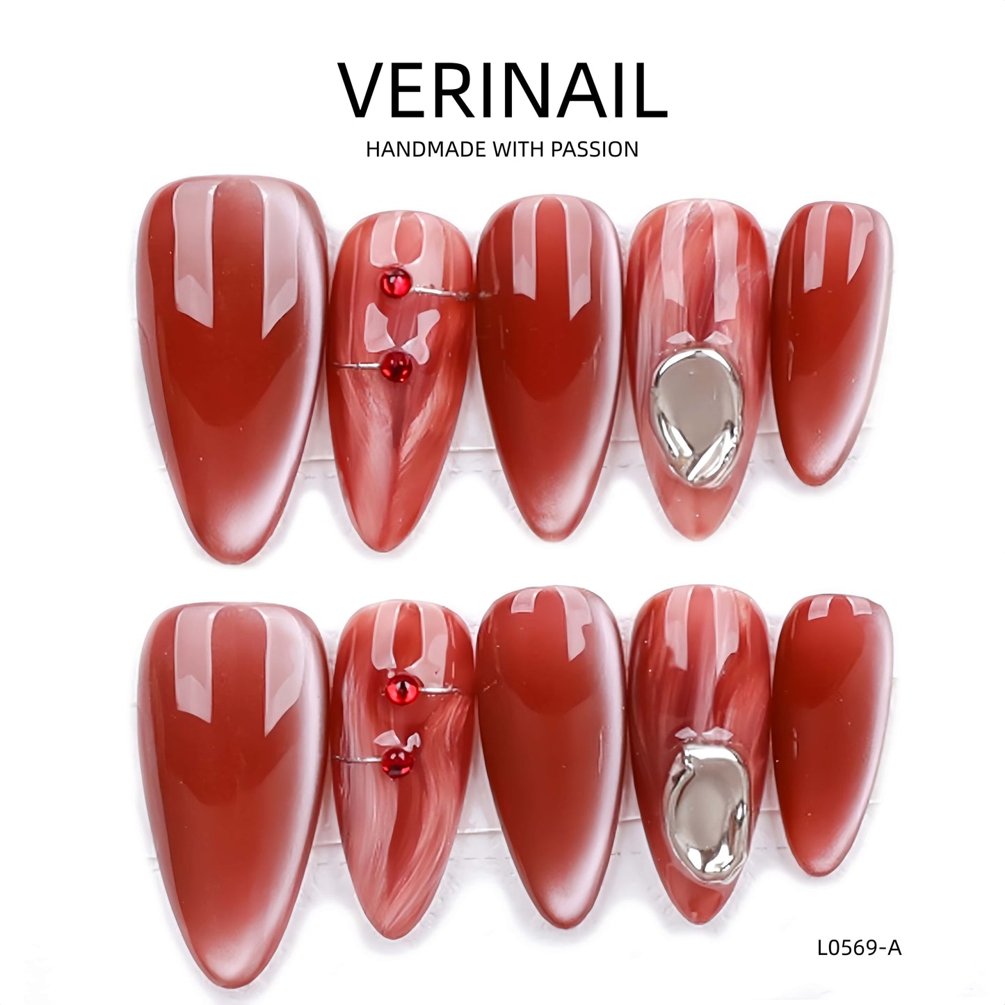 Press On Nails Color Red RD07