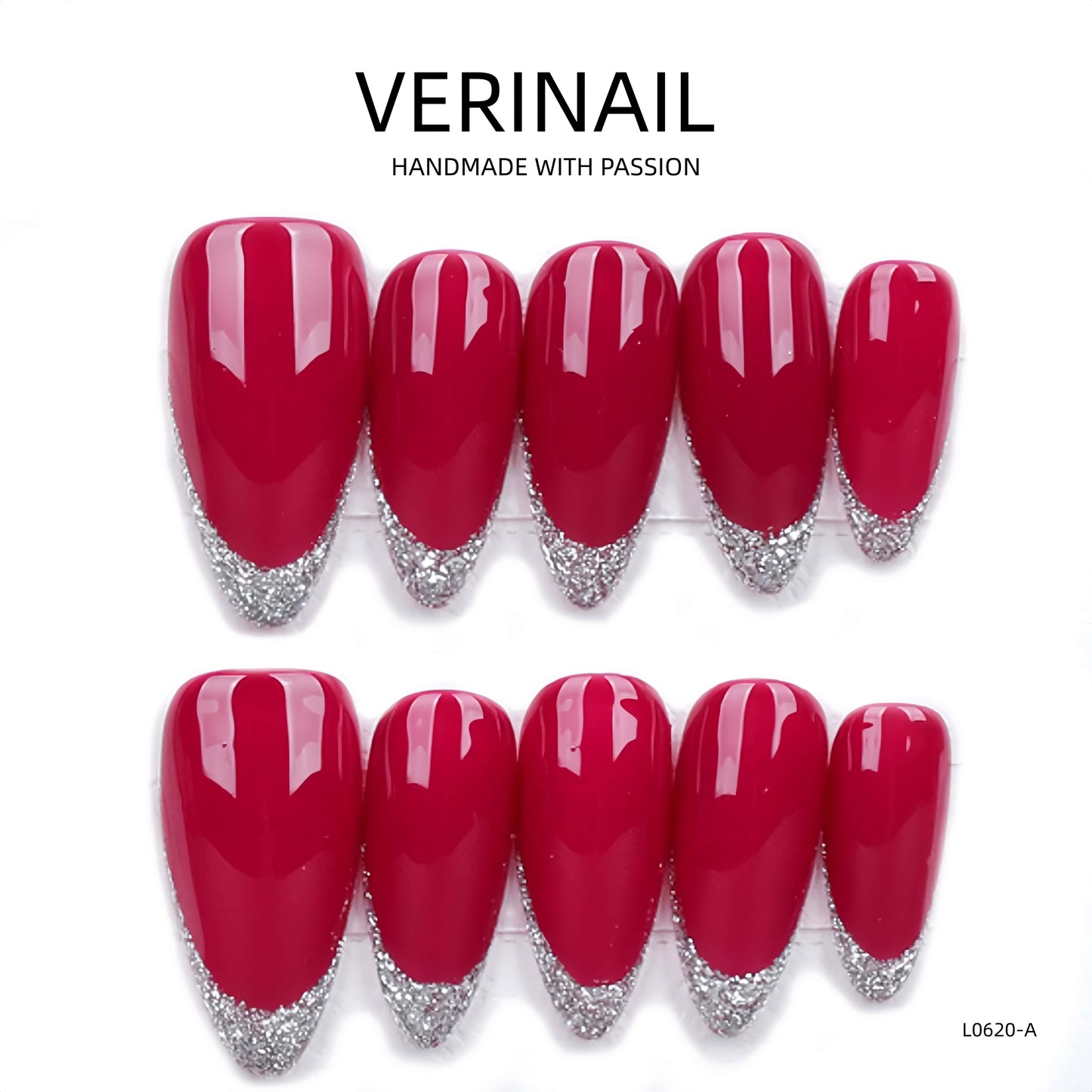 Press On Nails Color Red RD04