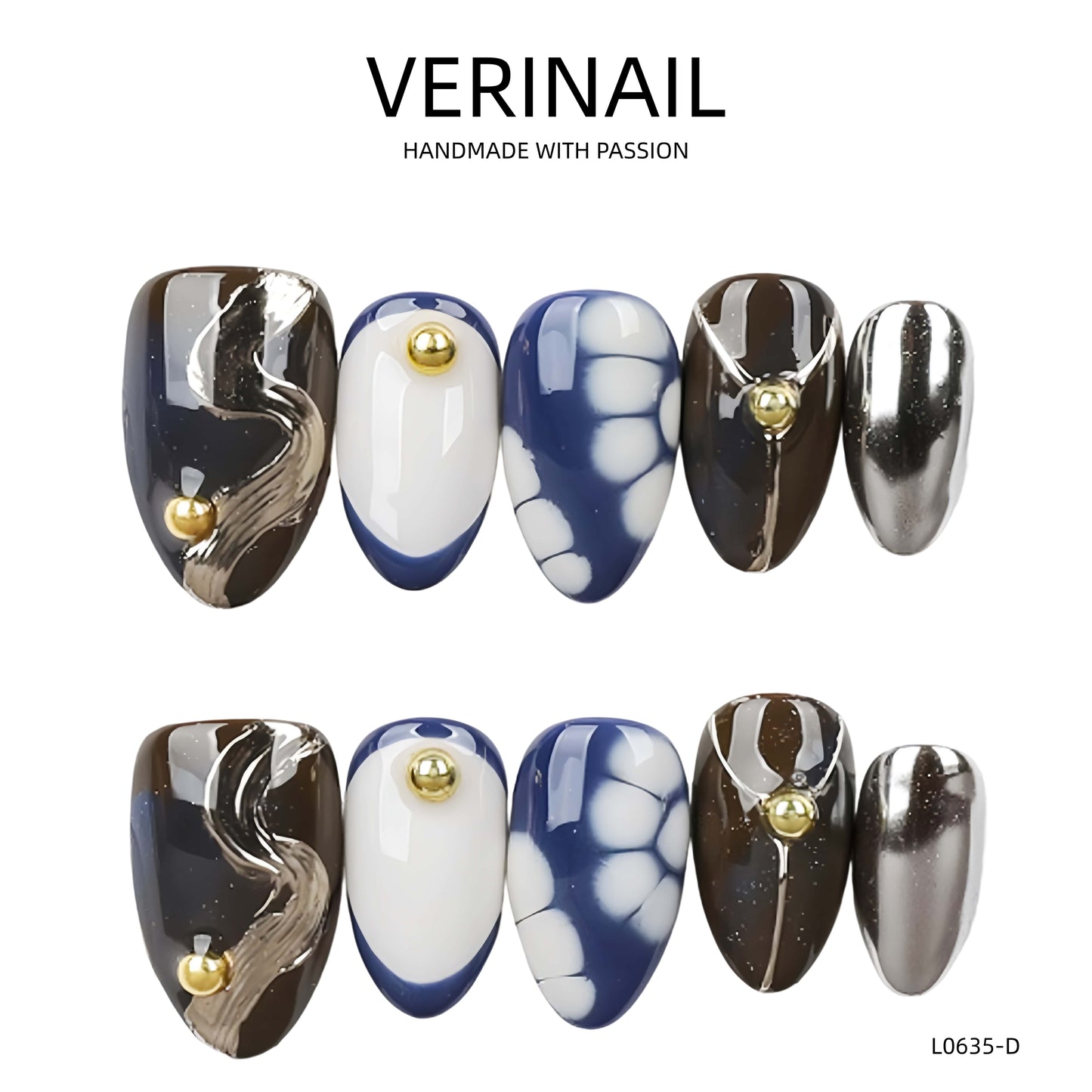 Press On Nails Almond-Medium-AM09