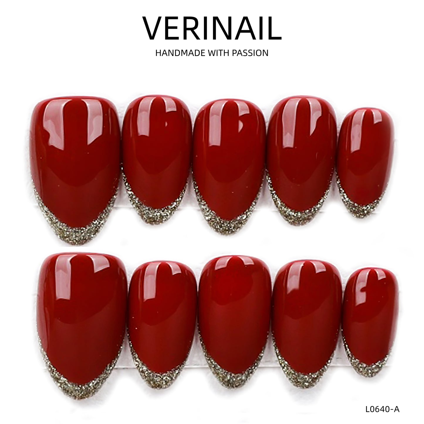 Press On Nails Color Red RD05